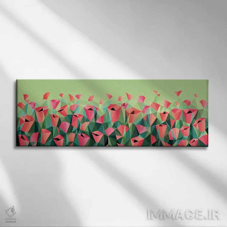 تابلو دکوراتیو مزرعه شقایق ها اثر ماریا توژیلکینا - نمای روبهرو روی دیوار