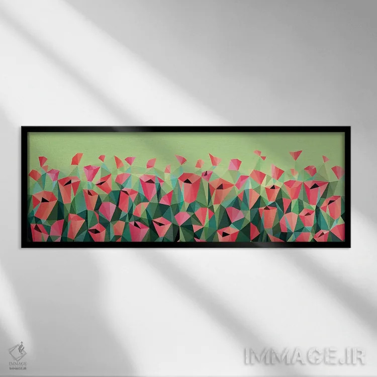 تابلو دکوراتیو مزرعه شقایق ها اثر ماریا توژیلکینا - نمای قابدار مشکی