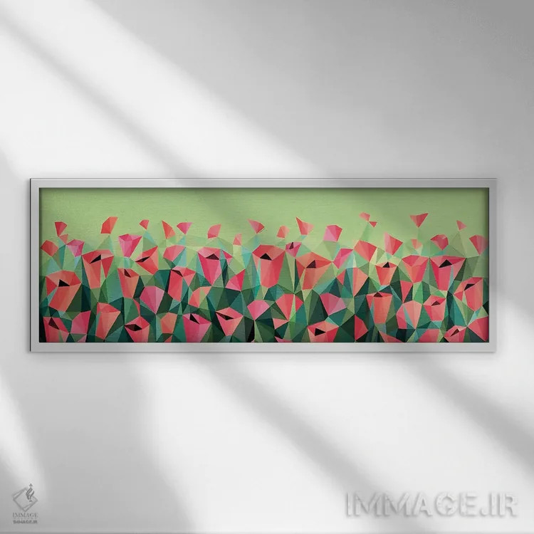 تابلو دکوراتیو مزرعه شقایق ها اثر ماریا توژیلکینا - نمای قابدار سفید