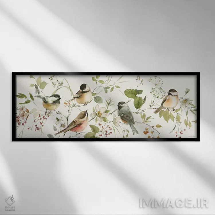 تابلو دکوراتیو برکت گرفته از طبیعت هفت اثر لیزا آدیت - نمای قابدار مشکی