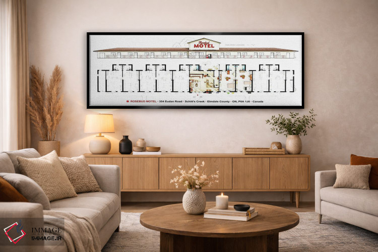 تابلو دکوراتیو نقشه متل رزباد از سریال شیتز کریک اثر تی وی فلورپلنز اند مور - D5B