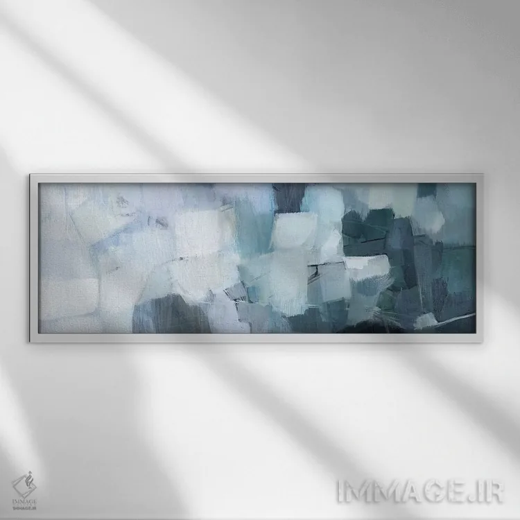 تابلو دکوراتیو سیلاب آبی ۲ اثر ویکتوریا بورگز - نمای قابدار سفید