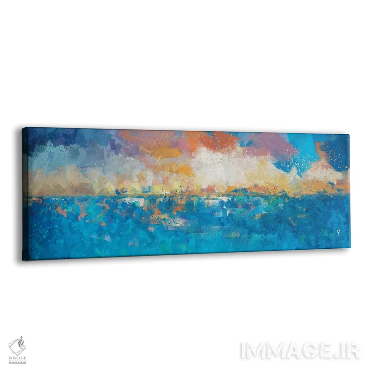 تابلو انتزاعی منظره دریایی در غروب یک اثر وان کردی - نمای پرسپکتیو محصول