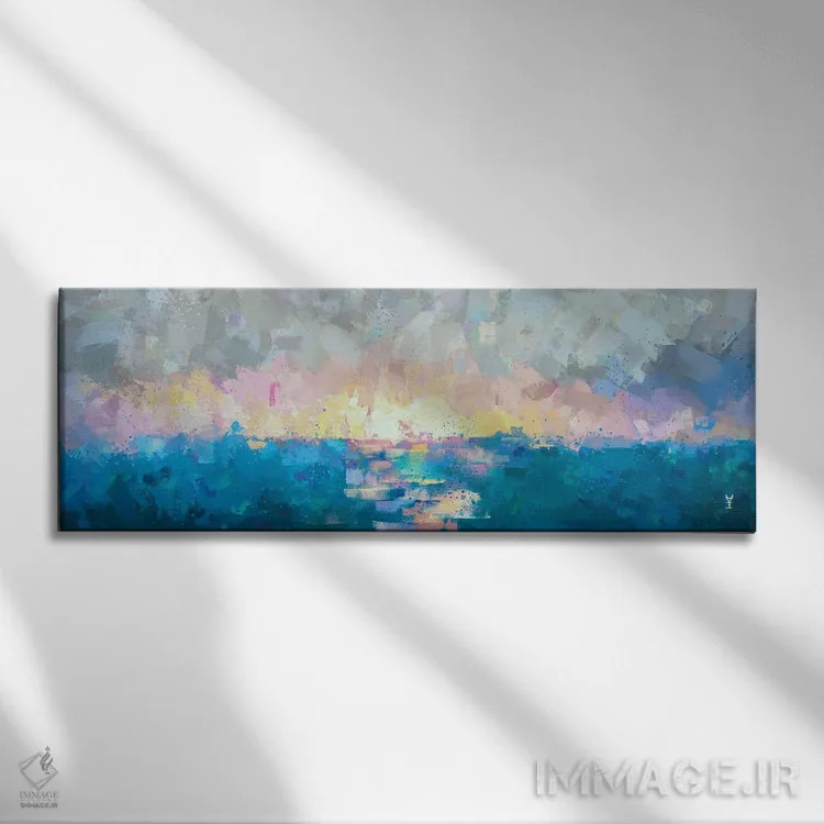 تابلو انتزاعی شور لطیف اثر وان کردی - نمای روبهرو روی دیوار