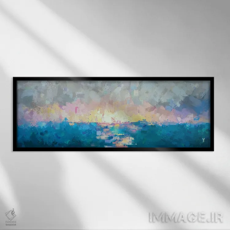 تابلو انتزاعی شور لطیف اثر وان کردی - نمای قابدار مشکی