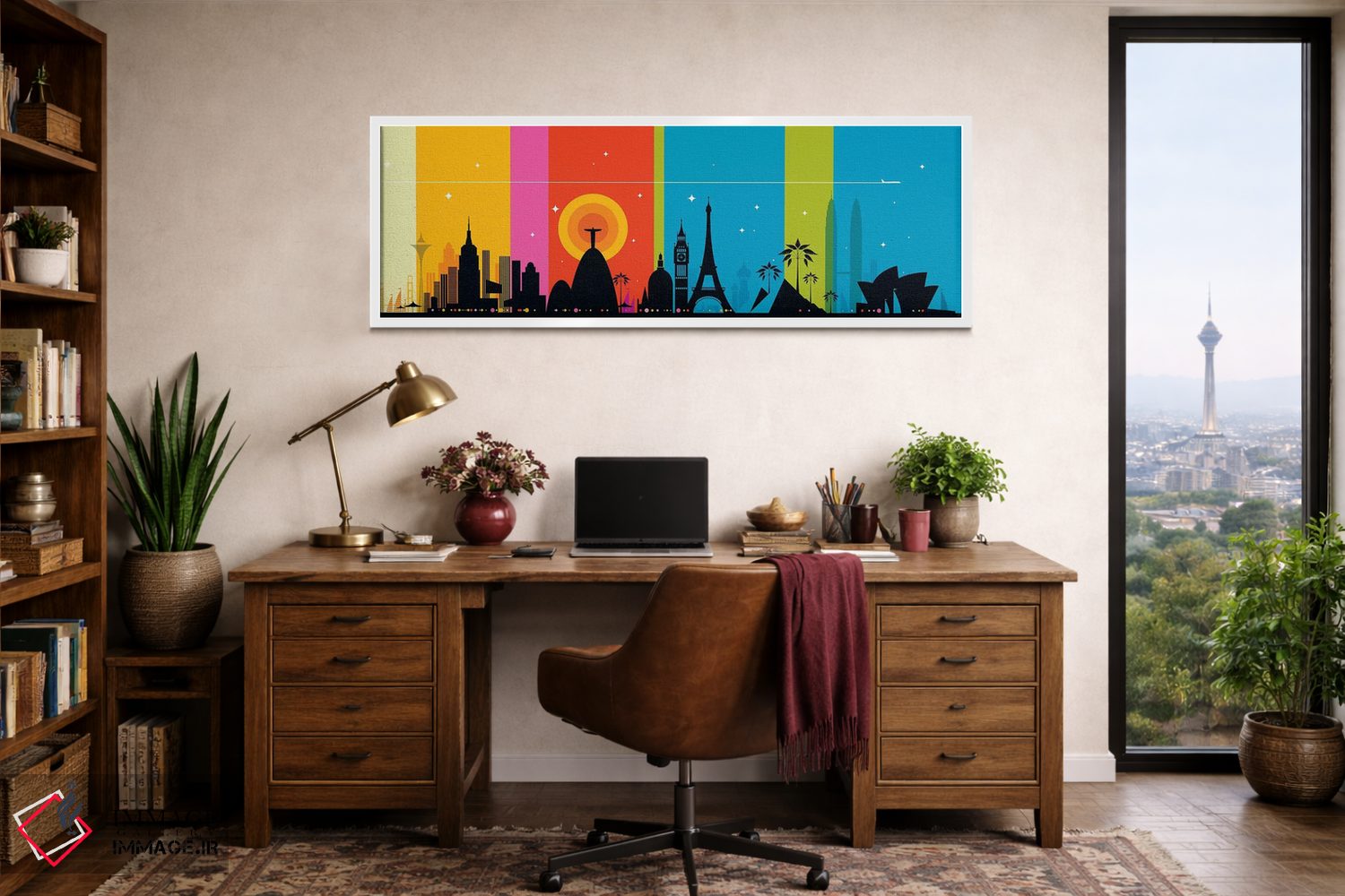 تابلو مدرن آیکون های جهان اثر بو لوندبرگ - D1W