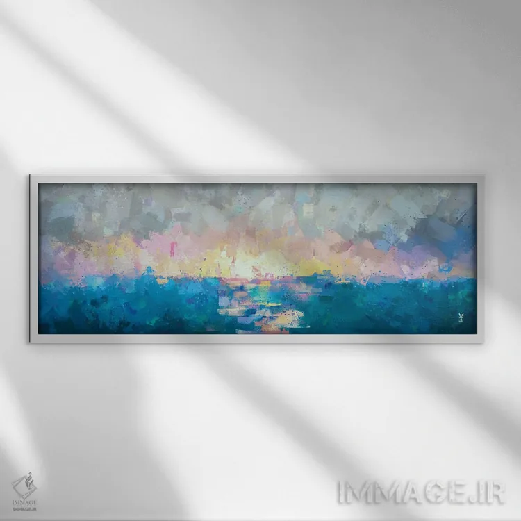 تابلو انتزاعی شور لطیف اثر وان کردی - نمای قابدار سفید