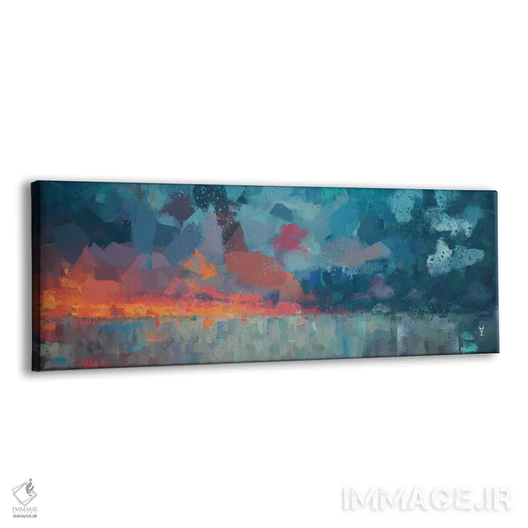 تابلو انتزاعی قطب جنوب اثر وان کردی - نمای پرسپکتیو محصول