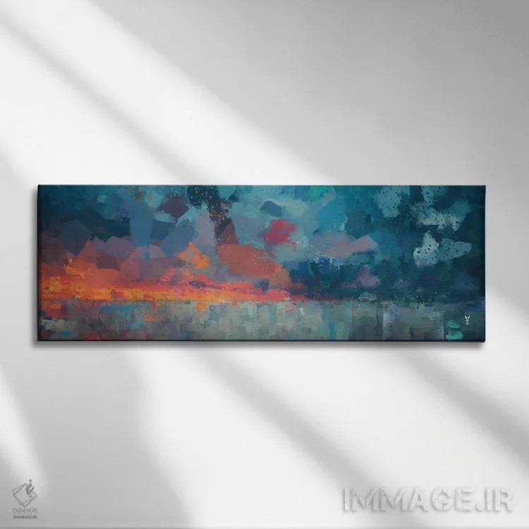 تابلو انتزاعی قطب جنوب اثر وان کردی - نمای روبهرو روی دیوار