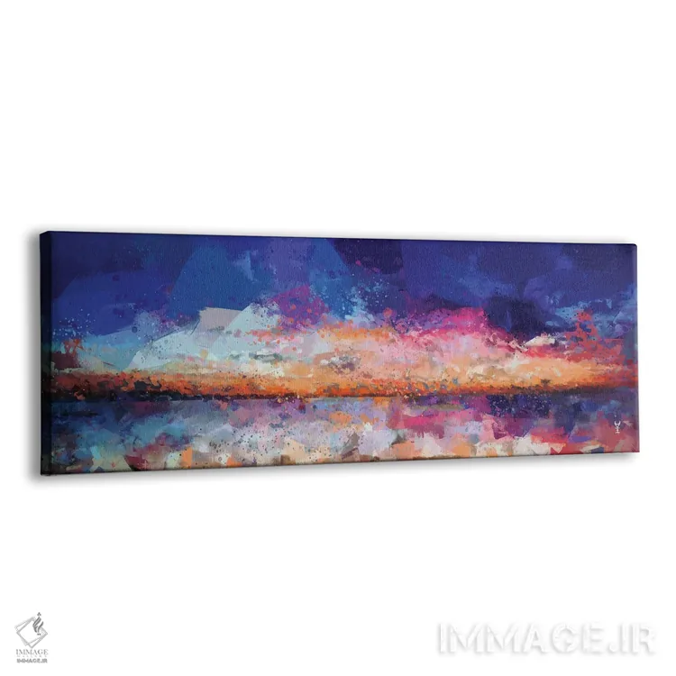 تابلو انتزاعی منظره دریایی در غروب دو اثر وان کردی - نمای پرسپکتیو محصول