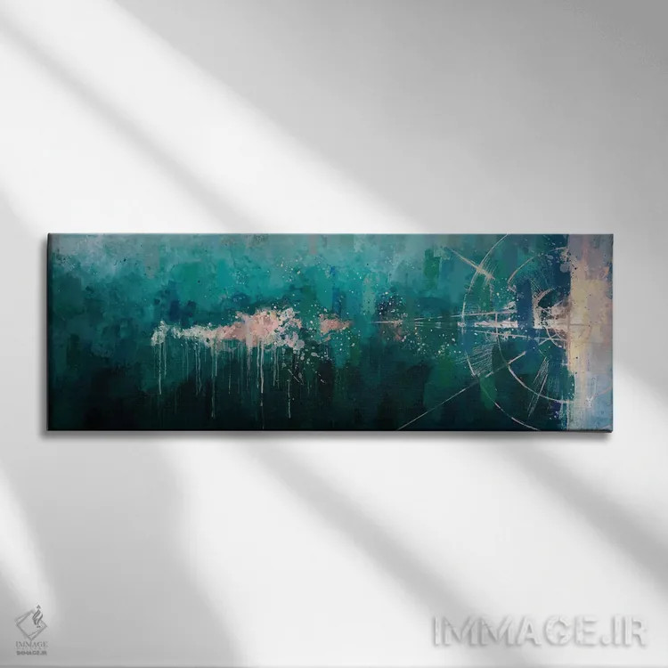 تابلو دکوراتیو منظره دریایی هندسی اثر وان کردی - نمای روبهرو روی دیوار