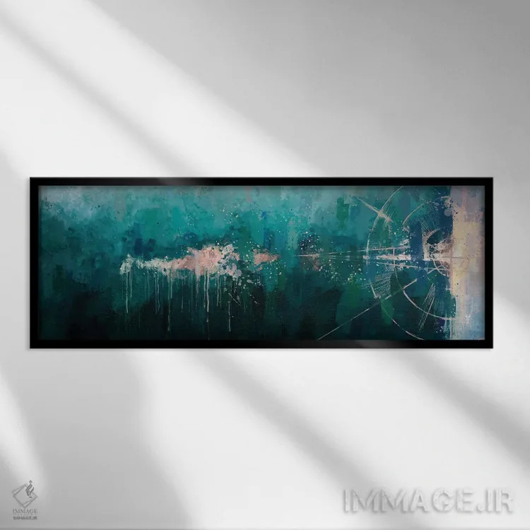 تابلو دکوراتیو منظره دریایی هندسی اثر وان کردی - نمای قابدار مشکی