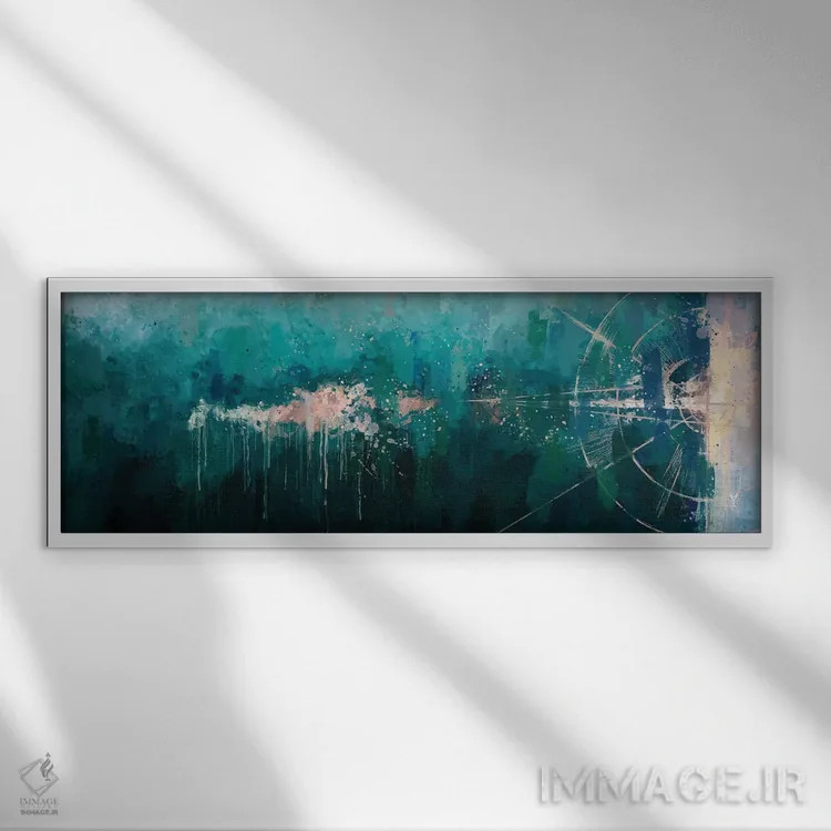 تابلو دکوراتیو منظره دریایی هندسی اثر وان کردی - نمای قابدار سفید