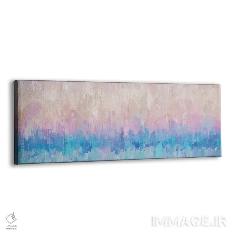 تابلو انتزاعی بارش پاستلی اثر وان کردی - نمای پرسپکتیو محصول