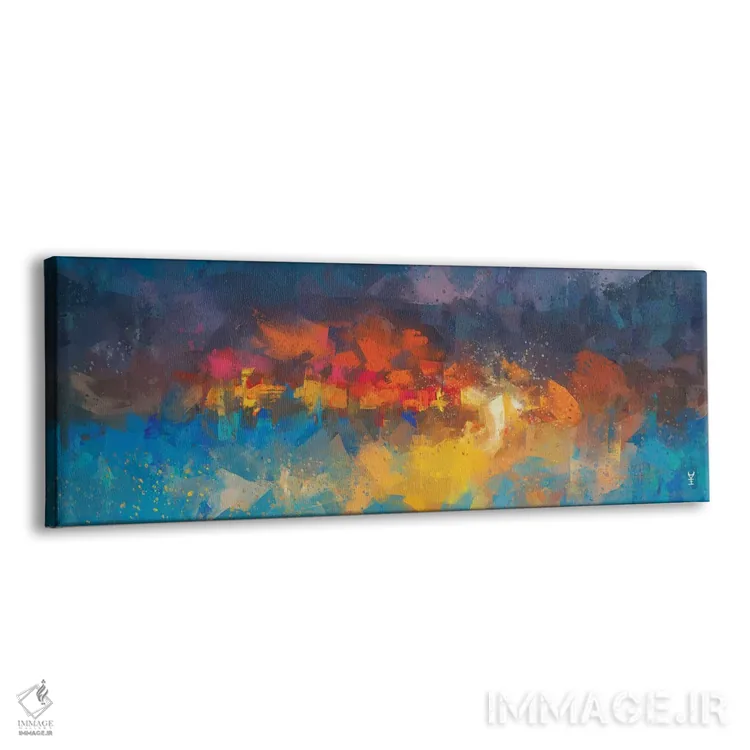 تابلو انتزاعی برخاستن ققنوس اثر وان کردی - نمای پرسپکتیو محصول