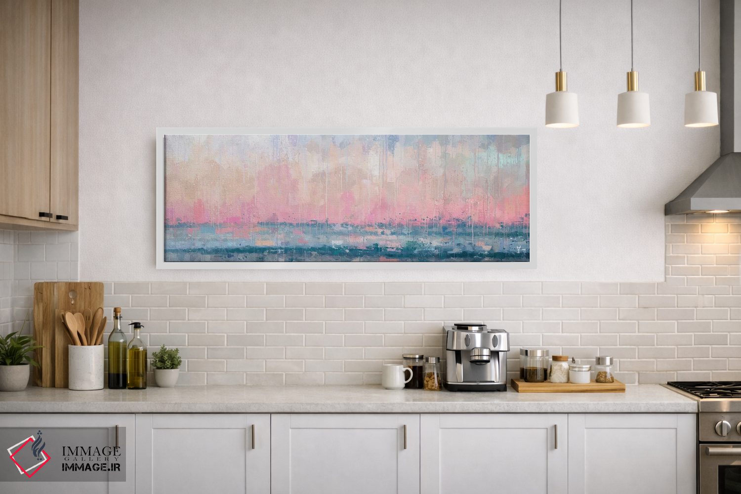 تابلو انتزاعی آرامش پاستلی اثر وان کردی - D1W