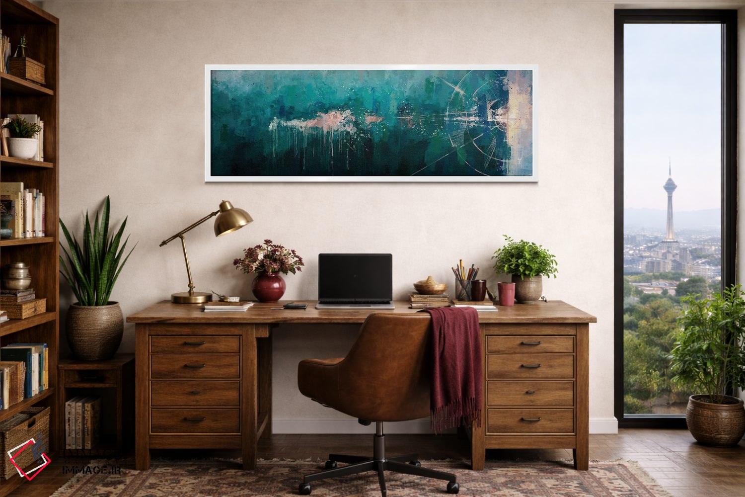 تابلو دکوراتیو منظره دریایی هندسی اثر وان کردی - D1W