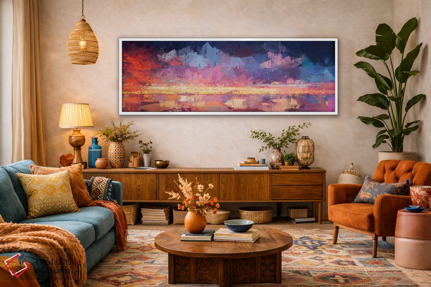 تابلو انتزاعی غروب در ماتریکس اثر وان کردی - D2W