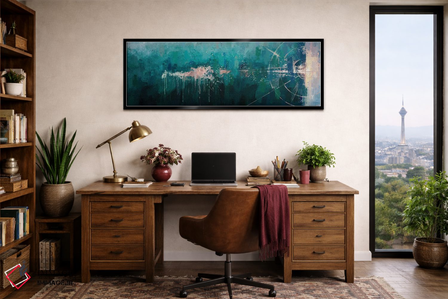 تابلو دکوراتیو منظره دریایی هندسی اثر وان کردی - D2B