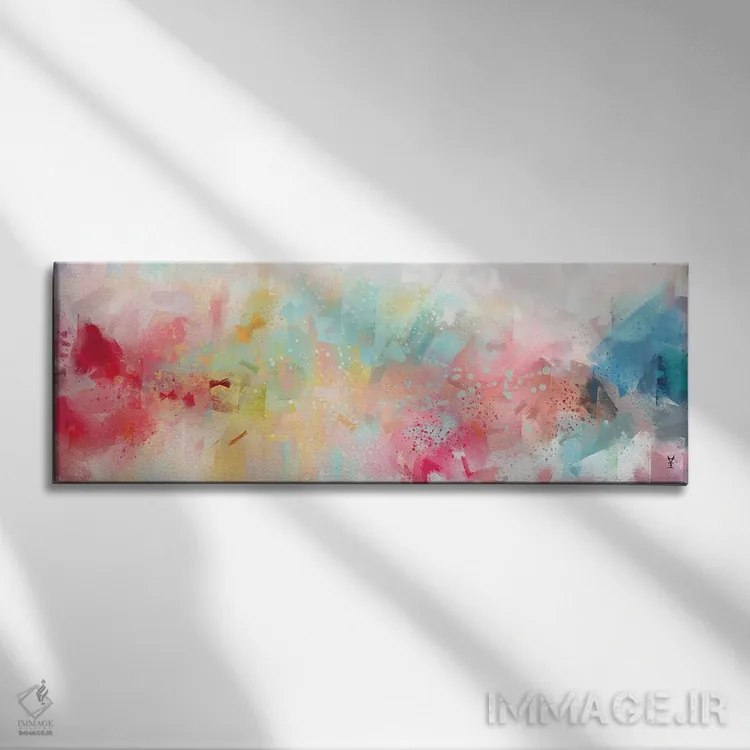 تابلو دکوراتیو پاشش رنگ اثر وان کردی - نمای روبهرو روی دیوار