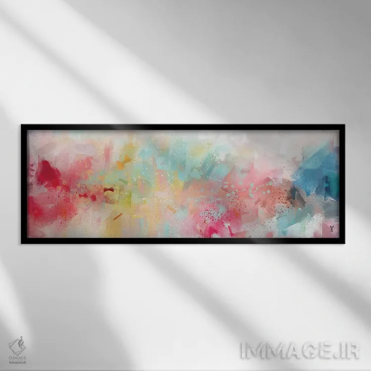 تابلو دکوراتیو پاشش رنگ اثر وان کردی - نمای قابدار مشکی