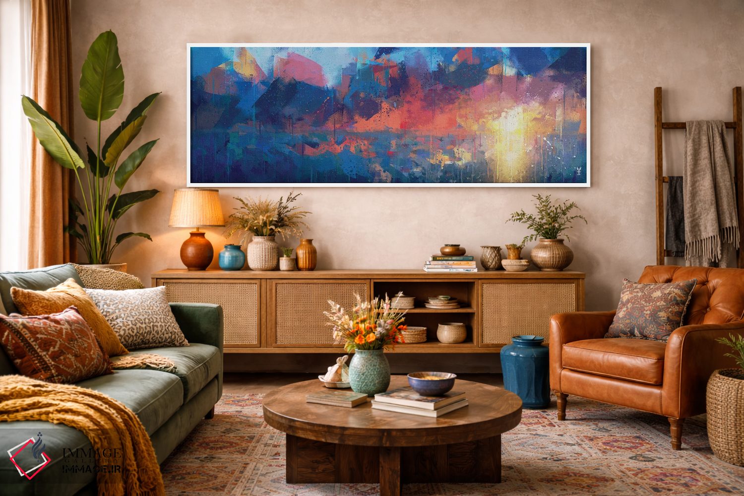 تابلو انتزاعی کبالت سرکش اثر وان کردی - D1W