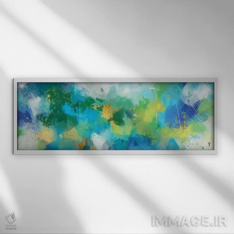 تابلو دکوراتیو آسمان رقصان اثر وان کردی - نمای قابدار سفید