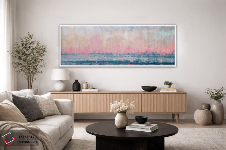 تابلو انتزاعی آرامش پاستلی اثر وان کردی - D4W