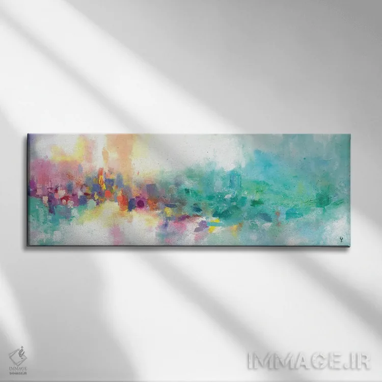 تابلو دکوراتیو آسمان پاستلی اثر وان کردی - نمای روبهرو روی دیوار