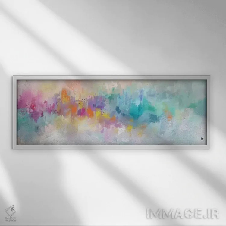 تابلو دکوراتیو ابرهای پشمکی اثر وان کردی - نمای قابدار سفید