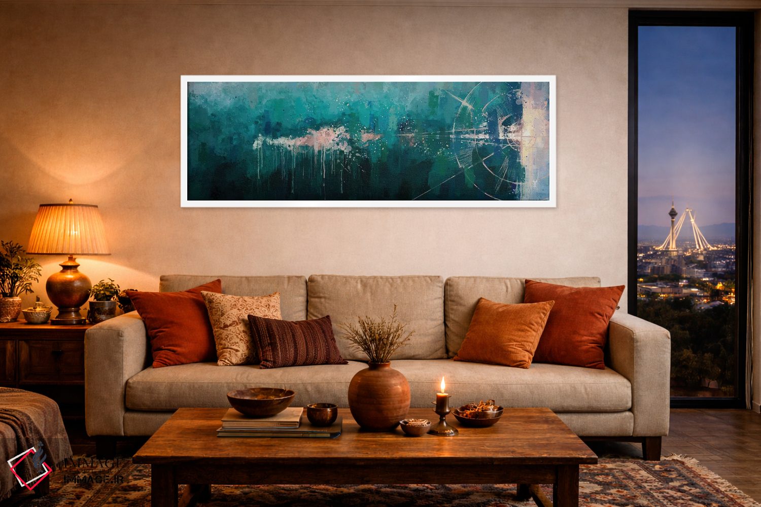 تابلو دکوراتیو منظره دریایی هندسی اثر وان کردی - D4W