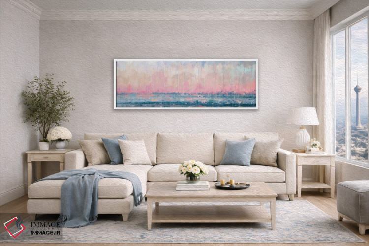 تابلو انتزاعی آرامش پاستلی اثر وان کردی - D5W