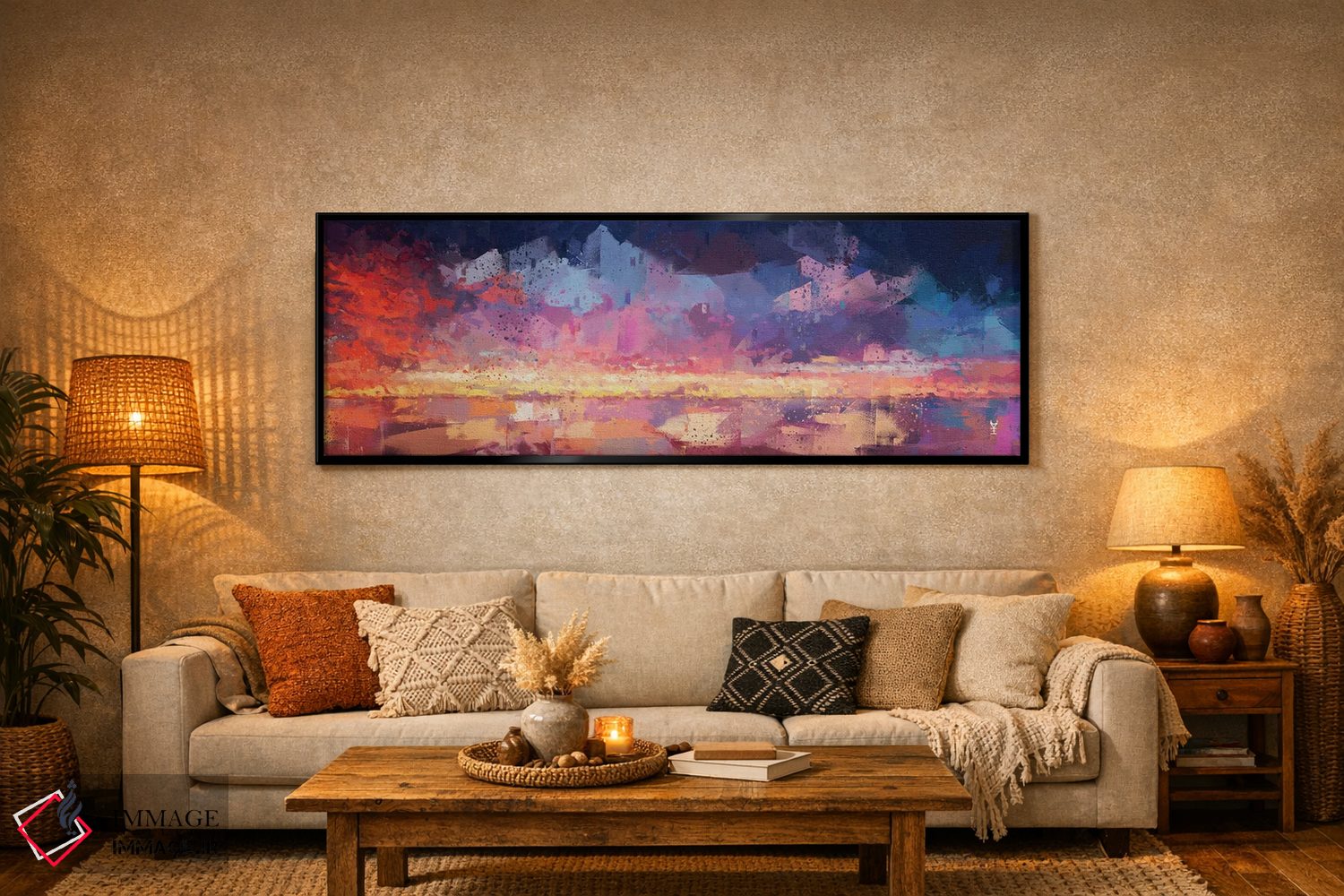 تابلو انتزاعی غروب در ماتریکس اثر وان کردی - D6B