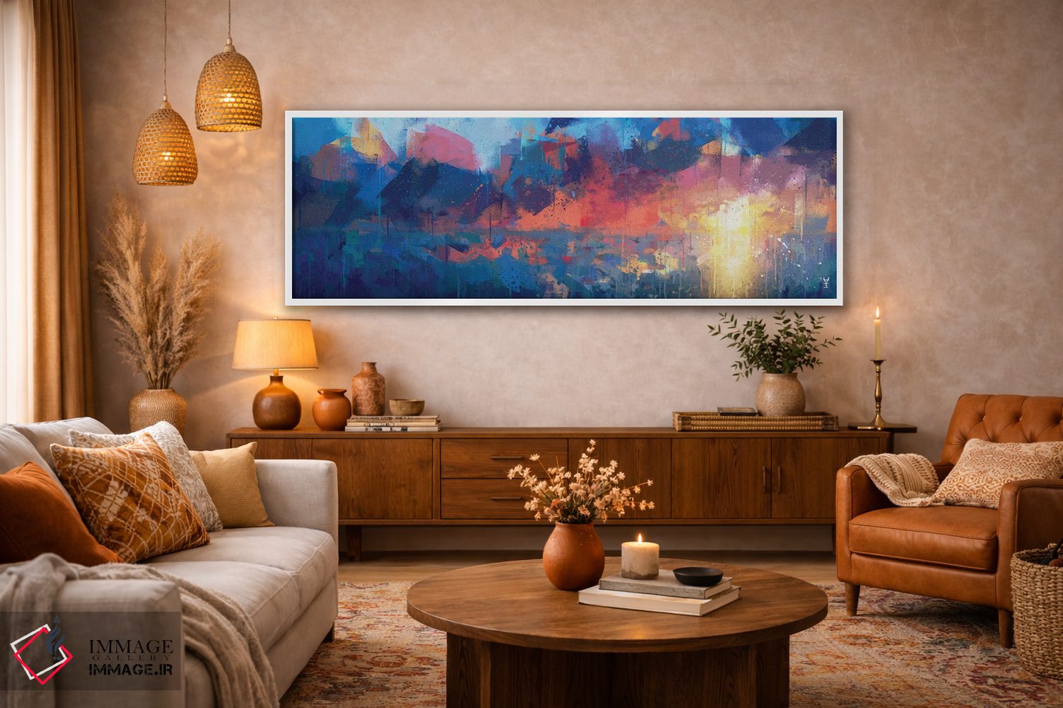 تابلو انتزاعی کبالت سرکش اثر وان کردی - D4W