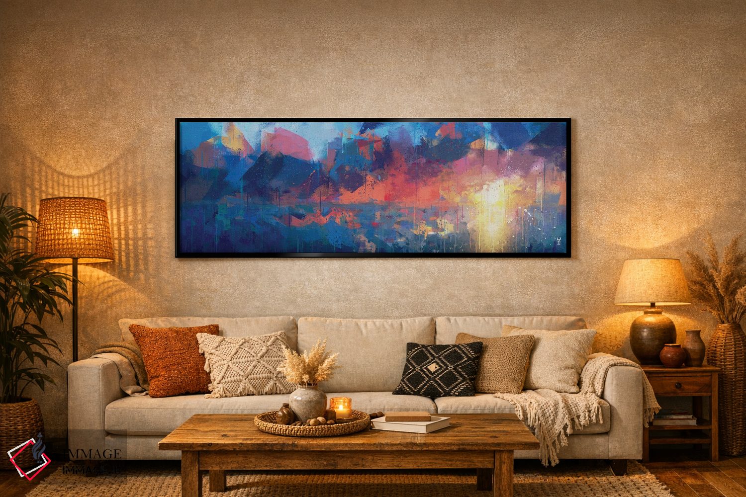 تابلو انتزاعی کبالت سرکش اثر وان کردی - D6B