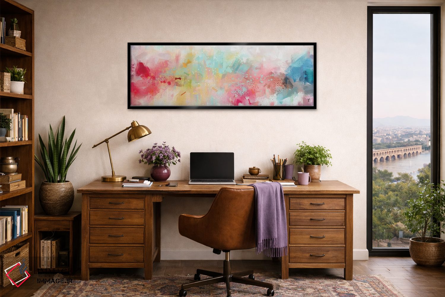 تابلو دکوراتیو پاشش رنگ اثر وان کردی - D4B