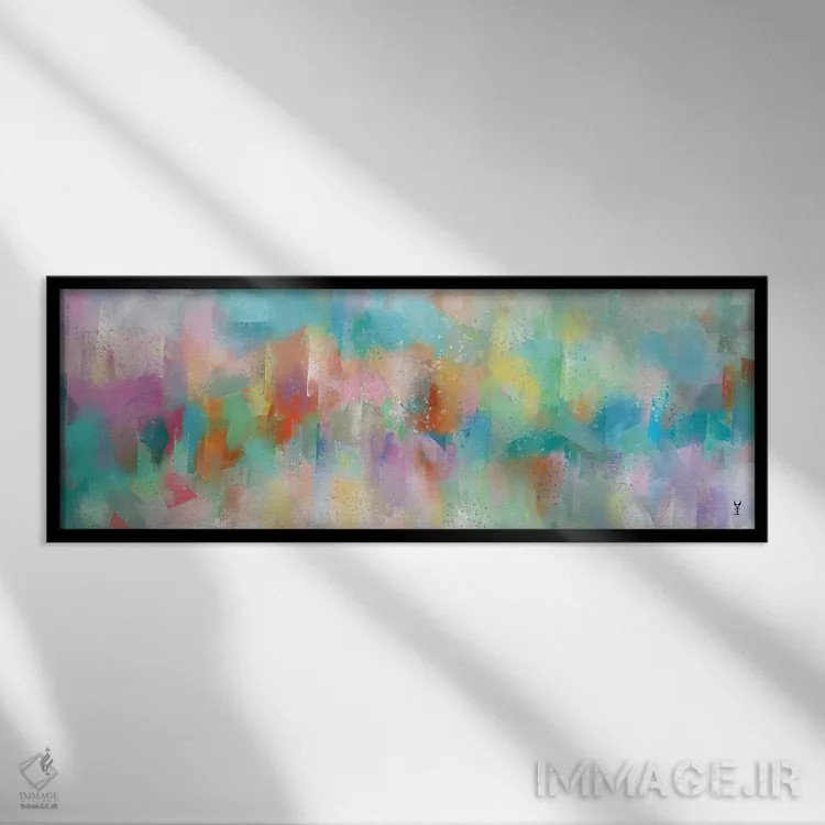 تابلو دکوراتیو رقص پاستلی اثر وان کردی - نمای قابدار مشکی