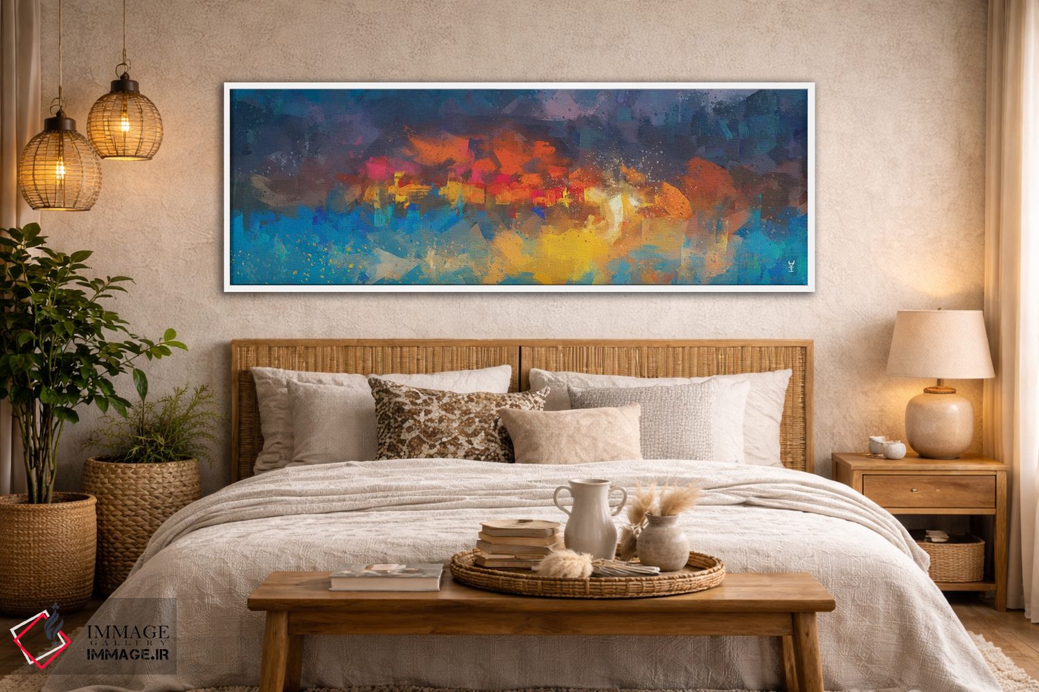 تابلو انتزاعی برخاستن ققنوس اثر وان کردی - D4W