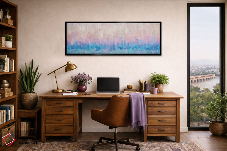 تابلو انتزاعی بارش پاستلی اثر وان کردی - D3B