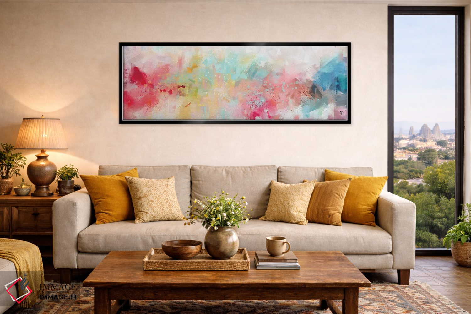 تابلو دکوراتیو پاشش رنگ اثر وان کردی - D6B