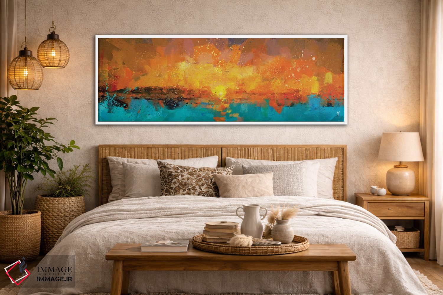 تابلو دکوراتیو طلوع نارنجی اثر وان کردی - D4W