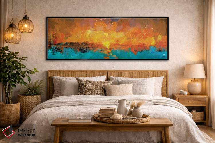 تابلو دکوراتیو طلوع نارنجی اثر وان کردی - D5B