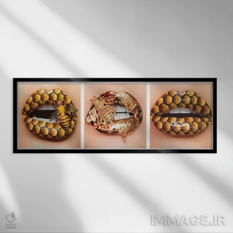 تابلو دکوراتیو زنبور ملکه اثر ولادا هگرتی - نمای قابدار مشکی
