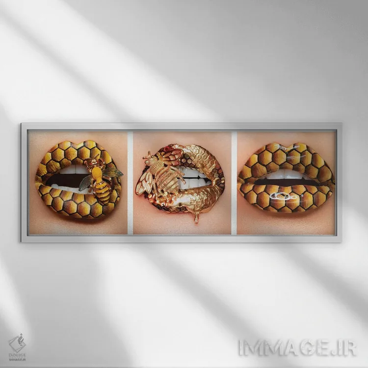تابلو دکوراتیو زنبور ملکه اثر ولادا هگرتی - نمای قابدار سفید
