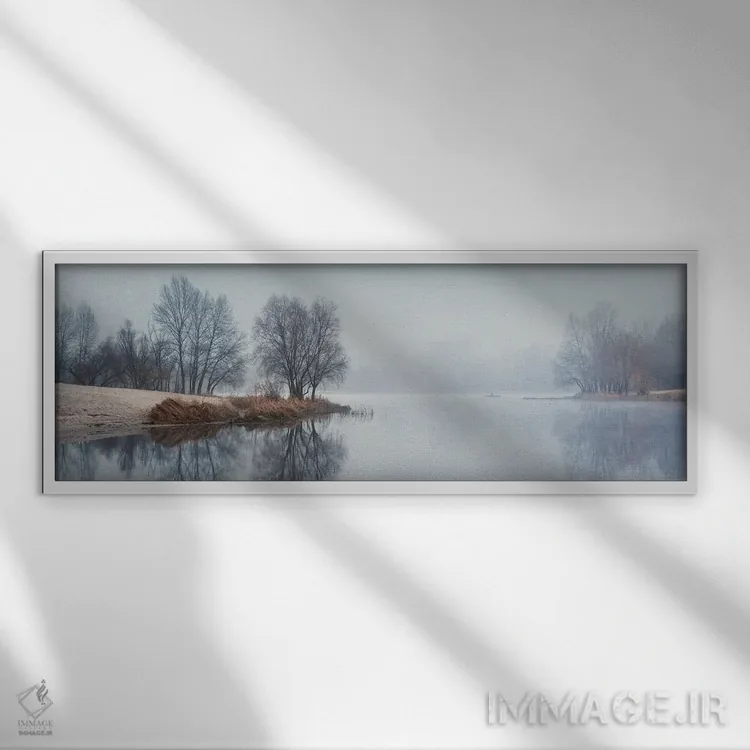 تابلو دکوراتیو صبح خاکستری بر خلیج اثر والریکس - نمای قابدار سفید