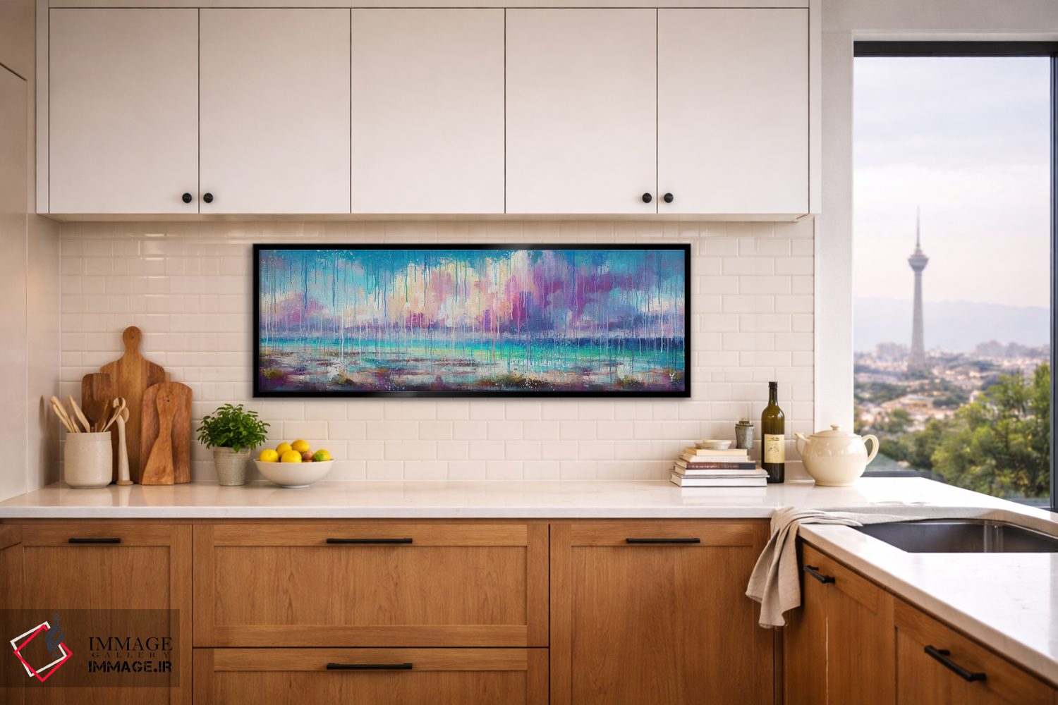 تابلو انتزاعی نجواهای ساحل اثر وان کردی - D5B