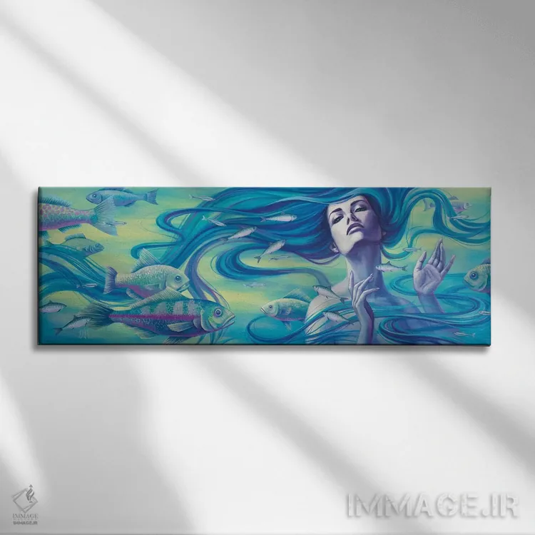 تابلو دکوراتیو آبی III اثر واسیلیسا روماننکو - نمای روبهرو روی دیوار