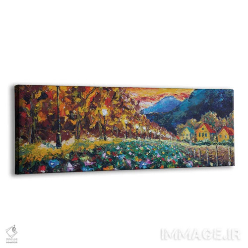 تابلو انتزاعی منظره روستایی اثر والری ریباکوف - نمای پرسپکتیو محصول