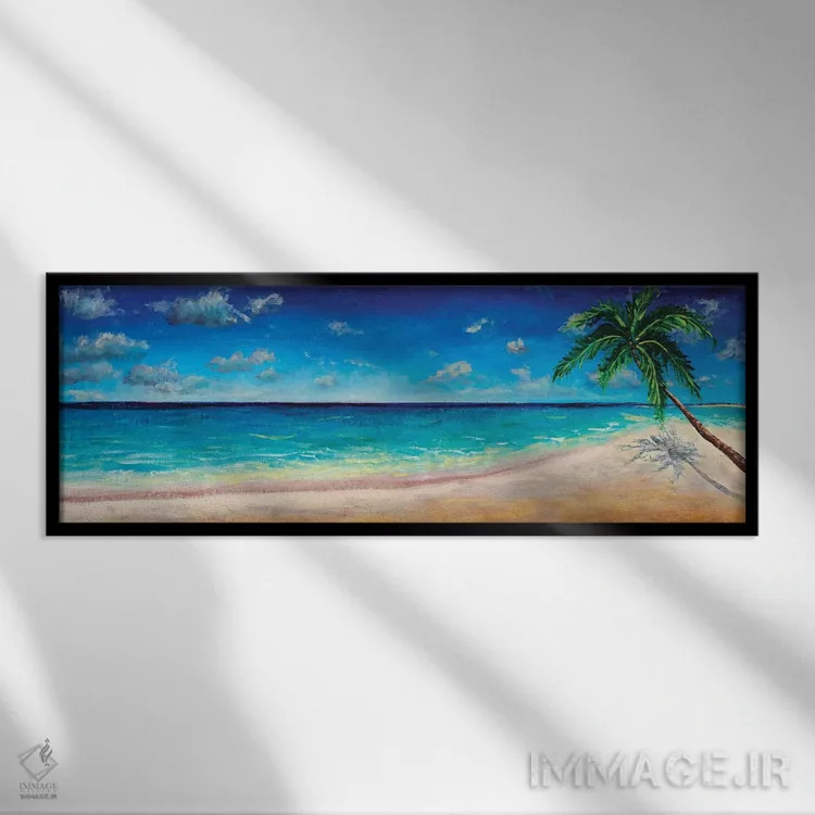 تابلو دکوراتیو بهشت استوایی اثر والری ریباکوف - نمای قابدار مشکی