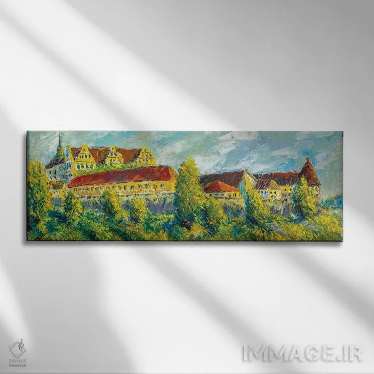 تابلو دکوراتیو قلعه قدیمی زیبا اثر والری ریباکوف - نمای روبهرو روی دیوار